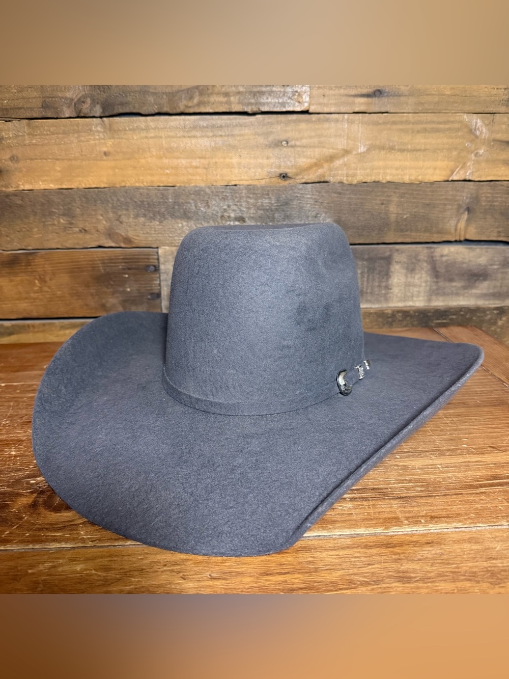 Resistol Tuff Hedeman 4X Pay Window Felt Hat Gray size 7 1/4 Cowboy Hat